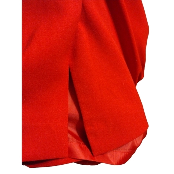Vibrant Red Sheath Dress Calvin Klein Cap Slve. Scalloped Mid Sec.  Valentine 8 - Picture 8 of 13